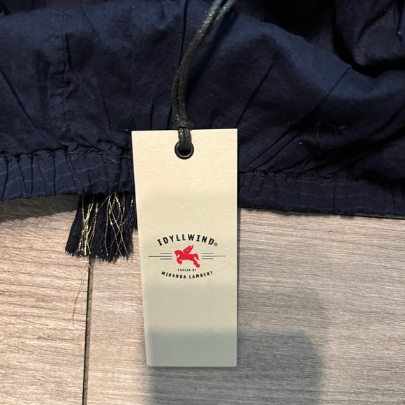Idyllwind navy blue peasant blouse NWT - Picture 6 of 10